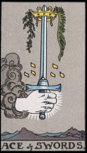 Ace of Swords Tarot Upright Meaning by The Tarot Guide, Learn How to Read Tarot Cards, Minor Arcana, General Interpretation, Love, Relationships, Money, Finance, Health, Spirituality, Keywords, Tarot Reading, Tarot Readers, Psychic, Clairvoyant, Reiki, Palm, Online, Skype, Email, In-person Tarot Readings, Dublin, Ireland, UK, USA, Canada, Australia, How Someone Sees You, Feels About You, Job Offer, Feelings¸ Outcome