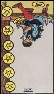 Eight of Pentacles Tarot Reversed Meaning by The Tarot Guide, Learn How to Read Tarot Cards, Minor Arcana, General Interpretation, Love, Relationships, Money, Finance, Health, Spirituality, Keywords, Tarot Reading, Tarot Readers, Psychic, Clairvoyant, Reiki, Palm, Online, Skype, Email, In-person Tarot Readings, Dublin, Ireland, UK, USA, Canada, Australia, How Someone Sees You, Feels About You, Job Offer, Feelings, Outcome