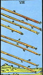 Eight of Wands Tarot card upright and reversed meaning by The Tarot Guide, Minor Arcana, Eight of Wands Tarot, Tarot card meanings, Eight of Wands Tarot card, Eight of Wands Tarot meaning, Eight of Wands Tarot reading, Tarot Reader, Tarot reading, Toronto