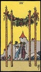 Four of Wands Tarot card upright and reversed meaning by The Tarot Guide, Minor Arcana, Four of Wands Tarot, Tarot card meanings, Four of Wands Tarot card, Four of Wands Tarot meaning, Four of Wands Tarot reading, Tarot card reading, Tarot reading