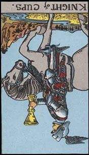 Knight of Cups Tarot Reversed Meaning by The Tarot Guide, Learn How to Read Tarot Cards, Minor Arcana, General Interpretation, Love, Relationships, Money, Finance, Health, Spirituality, Keywords, Tarot Reading, Tarot Readers, Psychic, Clairvoyant, Reiki, Palm, Online, Skype, Email, In-person Tarot Readings, Dublin, Ireland, UK, USA, Canada, Australia, How Someone Sees You, Feels About You, Job Offer, Feelings, Outcome