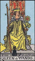 Learn how to read Tarot, Queen of Wands Tarot Card Upright and Reversed, Relationships, Love, Career, Money, Health, Spirit, Ireland, UK, USA, Canada, Australia, NZ, Online Tarot Reading, how someone sees you, feels about you, future, work, single, outcome, personality