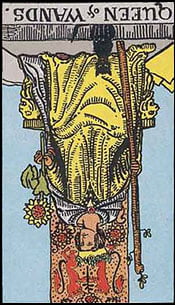 Queen of Wands Tarot Reversed Meaning by The Tarot Guide, Learn How to Read Tarot Cards, Minor Arcana, General Interpretation, Love, Relationships, Money, Finance, Health, Spirituality, Keywords, Tarot Reading, Tarot Readers, Psychic, Clairvoyant, Reiki, Palm, Online, Skype, Email, In-person Tarot Readings, Dublin, Ireland, UK, USA, Canada, Australia, How Someone Sees You, Feels About You, Job Offer, Feelings, Outcome