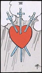 Three of Swords Tarot card upright and reversed meaning by The Tarot Guide, Minor Arcana, Three of Swords Tarot, Tarot card meanings, Three of Swords Tarot card, Three of Swords Tarot meaning, Three of Swords Tarot reading, Tarot card reading, Tarot reading