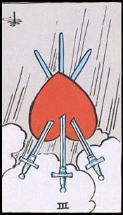 Three of Swords Tarot Reversed Meaning by The Tarot Guide, Learn How to Read Tarot Cards, Minor Arcana, General Interpretation, Love, Relationships, Money, Finance, Health, Spirituality, Keywords, Tarot Reading, Tarot Readers, Psychic, Clairvoyant, Reiki, Palm, Online, Skype, Email, In-person Tarot Readings, Dublin, Ireland, UK, USA, Canada, Australia, How Someone Sees You, Feels About You, Job Offer, Feelings, Outcome