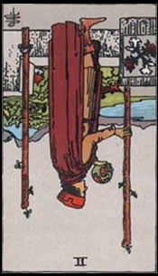 Two of Wands Tarot Reversed Meaning by The Tarot Guide, Learn How to Read Tarot Cards, Minor Arcana, General Interpretation, Love, Relationships, Money, Finance, Health, Spirituality, Keywords, Tarot Reading, Tarot Readers, Psychic, Clairvoyant, Reiki, Palm, Online, Skype, Email, In-person Tarot Readings, Dublin, Ireland, UK, USA, Canada, Australia, How Someone Sees You, Feels About You, Job Offer, Feelings, Outcome